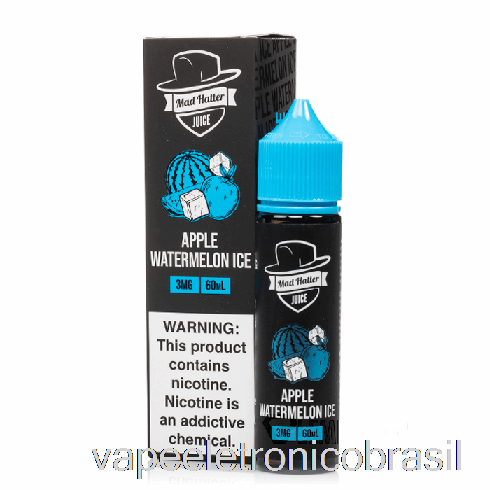 Vape Recarregável Maçã Melancia Gelo - Chapeleiro Maluco - 60ml 0mg